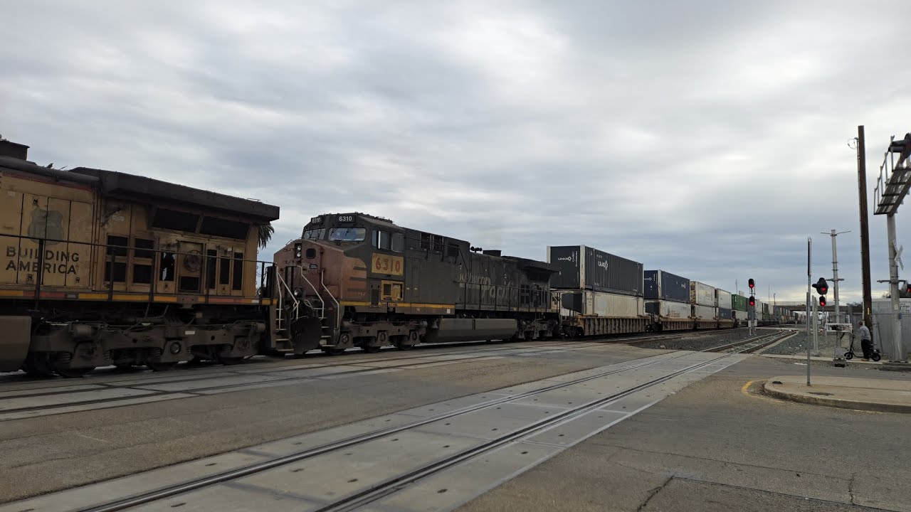 Union Pacific ZG2LT at East Weber Avenue Stockton, CA with UP #6310 SP Patch Unit