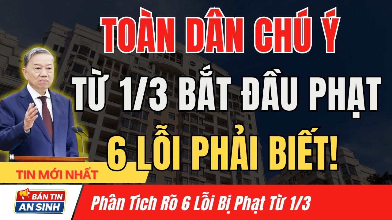 Nóng: Từ 1/3 áp dụng xử phạt 6 lỗi vi phạm giao thông – Người dân cần lưu! I Bản Tin An Sinh