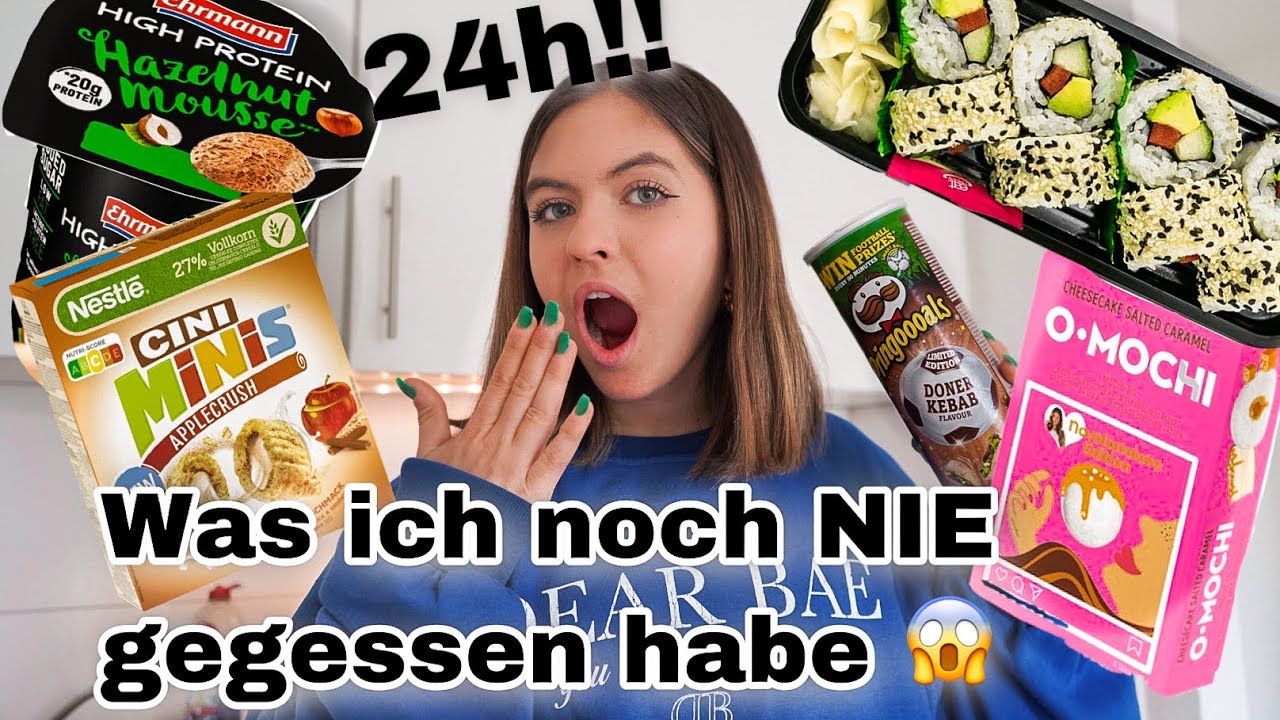 24h Nur ESSEN WAS ICH NOCH NIE GEGESSEN HABE!! Sushi, Naturallypam🍫🍣🍱 und mehr…