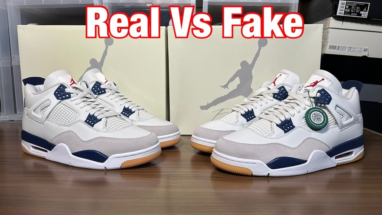 Обзор Air Jordan 4 SB Navy: настоящие против поддельных