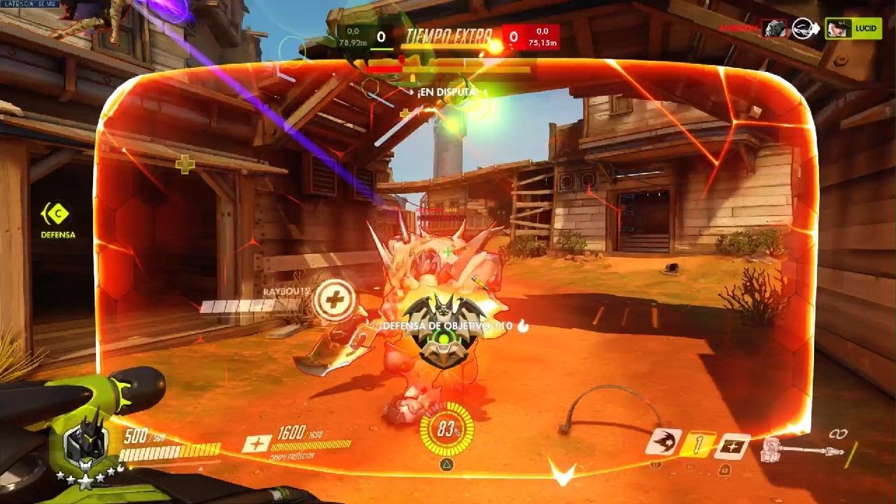 1 + doble con Reinhard en Junkertown | Overwatch Competitivo PS4