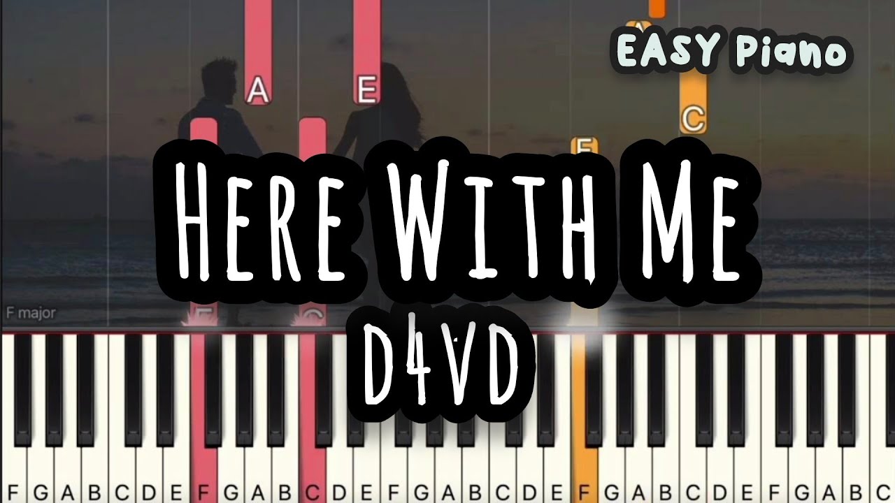 d4vd - Here With Me (Easy Piano, Piano Tutorial) Sheet