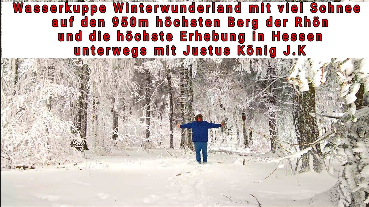 Wasserkuppe Winterwunderland mit viel Schnee auf den 950m höchsten Berg der Rhön