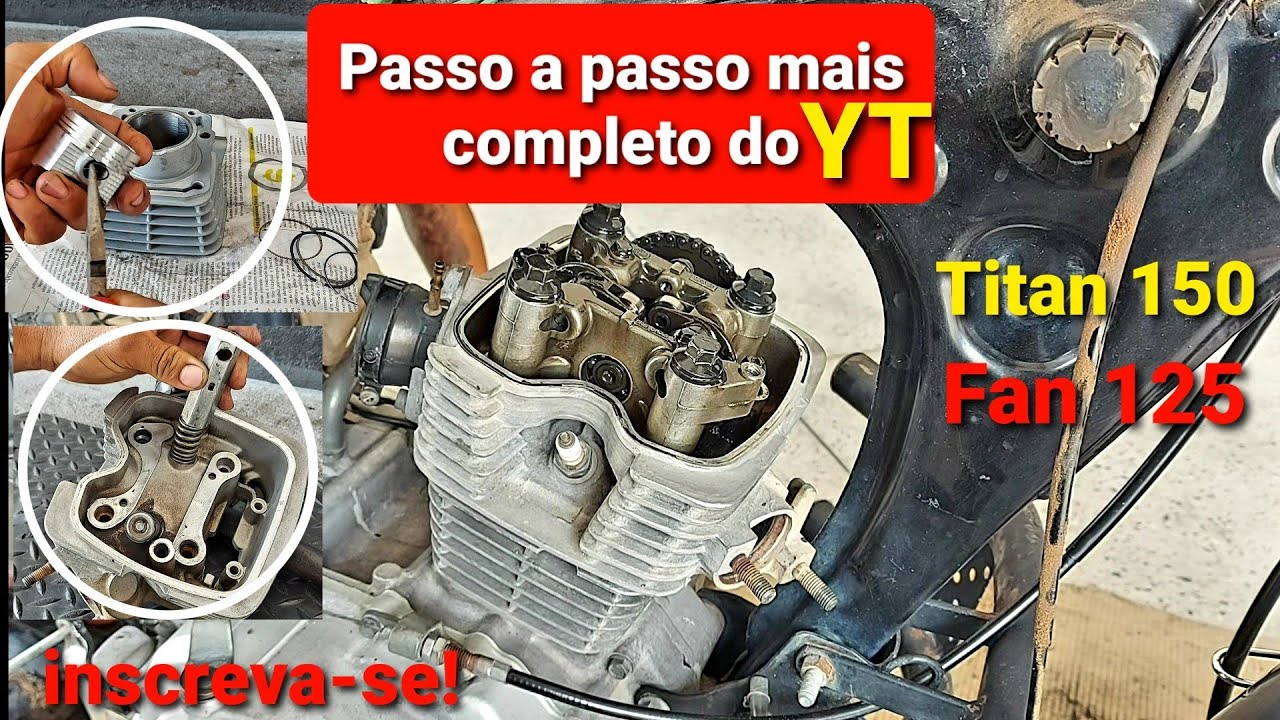 Como fazer o motor da FAN 125 ou TITAN 150 passo a passo (TIRAR FUMAÇA)