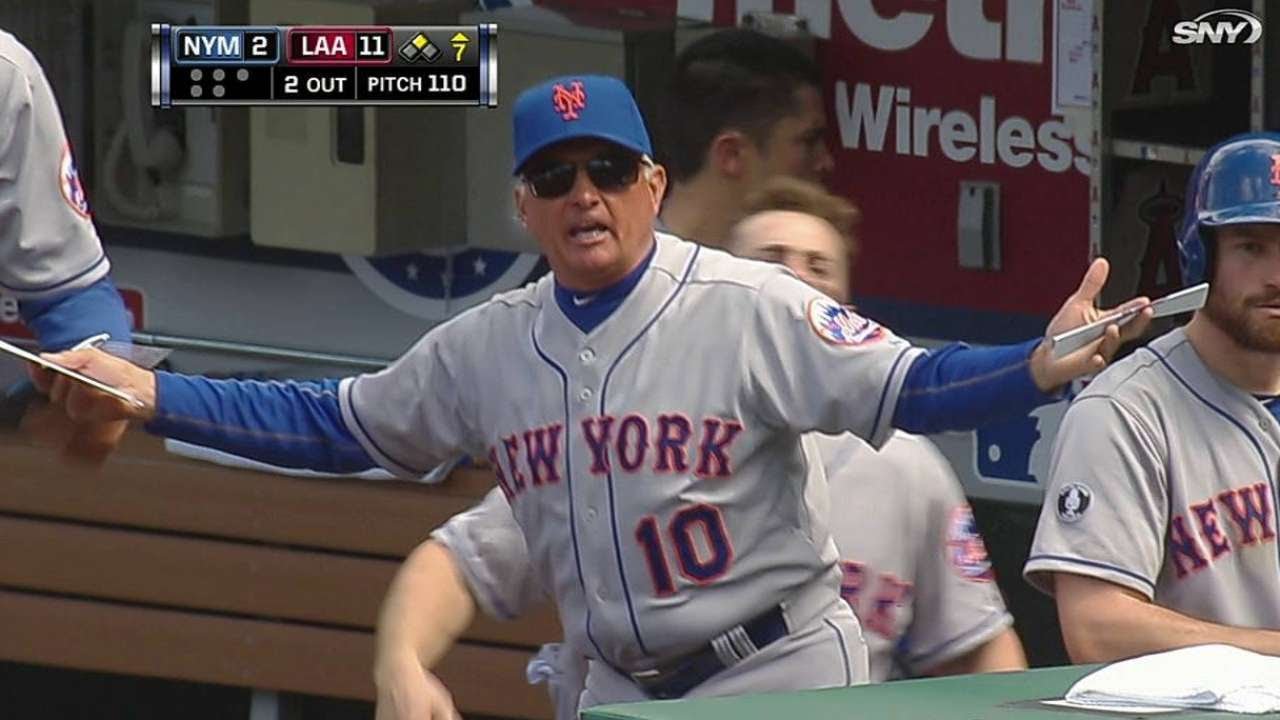 NYM@LAA: Wright gets ejected after d'Arnaud strikeout