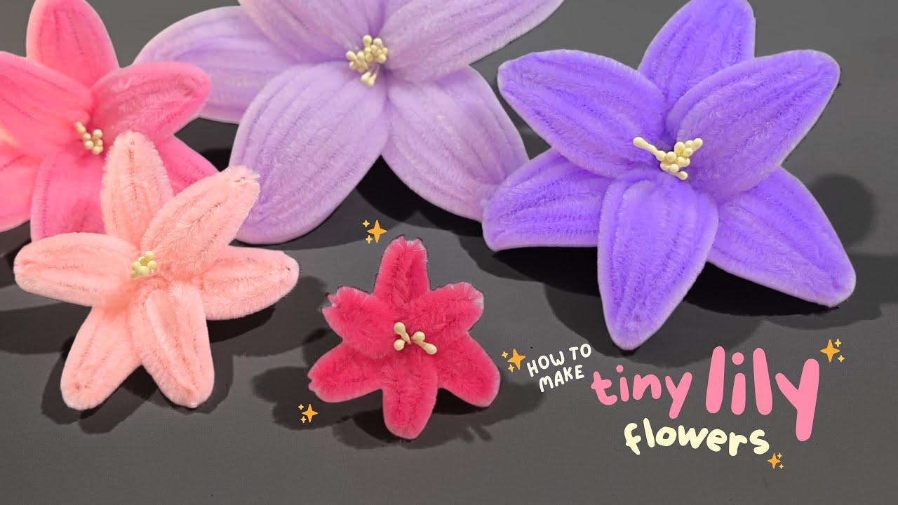How to Make a Tiny Pipe Cleaner Lily Flower | DIY Fuzzy Wire Craft