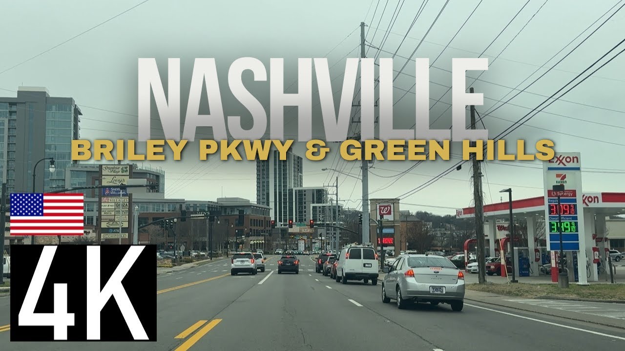 Road Tour of Nashville's Briley Parkway West & Green Hills in 4K - Driving in the Nashville Area