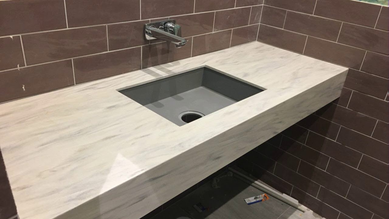 Столешница в ванную из акрилового камня Grandex M-710 Float Rock коллекции Marble Ocean