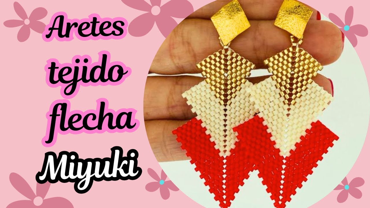 Aretes flecha con delicas miyuki/aretes miyuki largos/Aretes miyuki principiantes