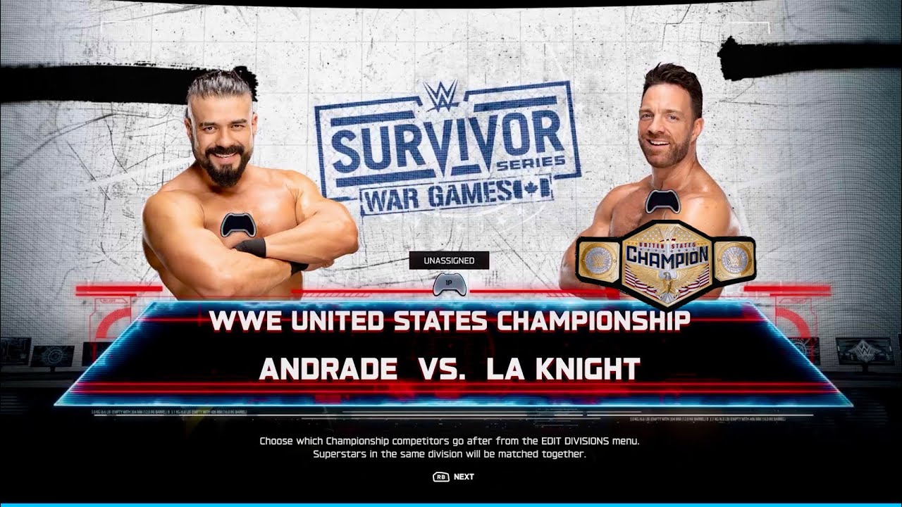 WWE2K25 UNIVERSE💭 SURVIVOR SERIES Nov wk4, Andrade vs LA Knight🏆 FULL MATCH X|S