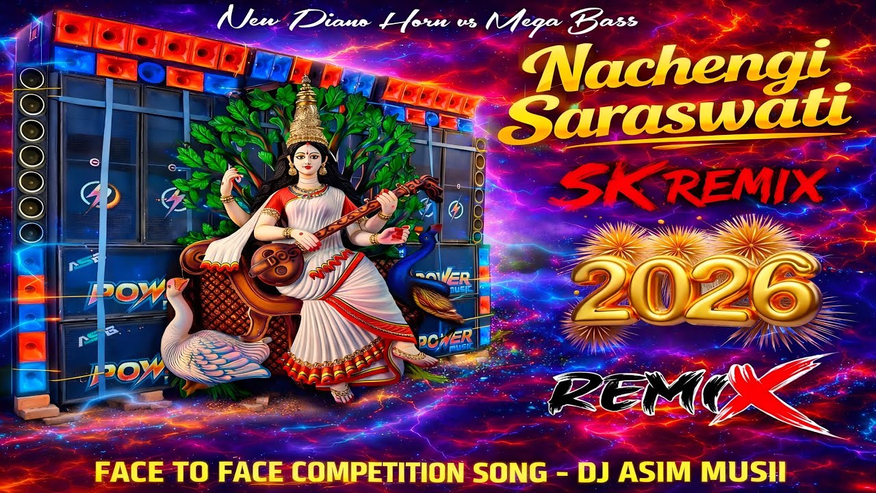 Nachengi Saraswati 🕉️  Saraswati Puja Special Bhakti 🔥 1 Step Long Humming Bass Mix 2026 DJ SK Remix