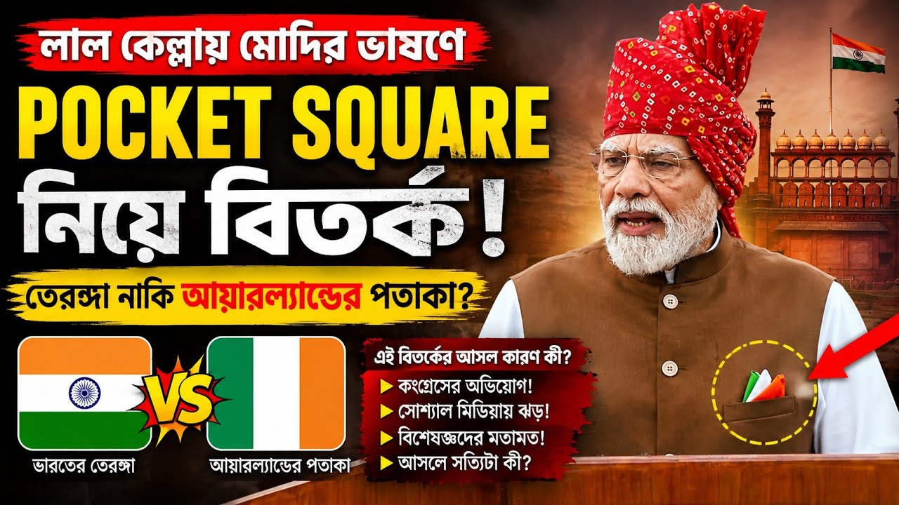 🔥 মোদির Pocket Square নিয়ে বিতর্ক! 🇮🇳 | তেরঙা নাকি আয়ারল্যান্ডের পতাকা?