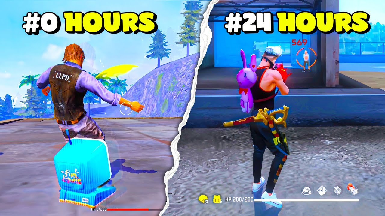 PLAYING First Time FREE FIRE On PC For 24 HOURS! 🤩