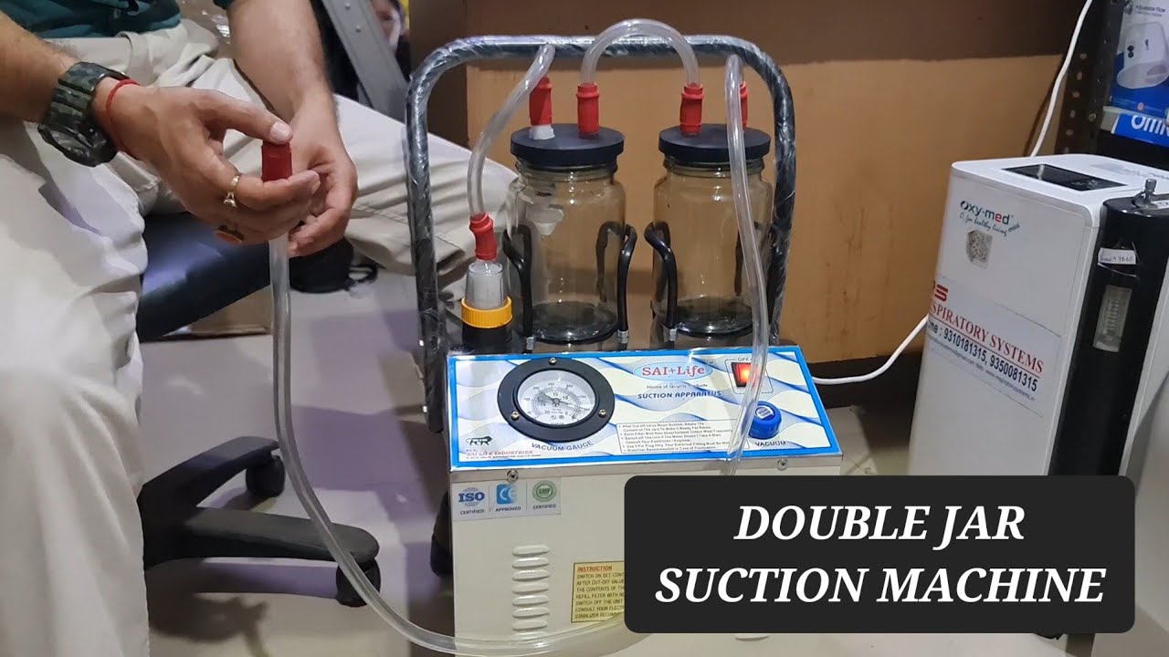 DOUBLE JAR SUCTION MACHINE WITH 1/2 HP MOTOR MAKE SAI LIFE  CONTACT : 93101 81315, 93500 81315