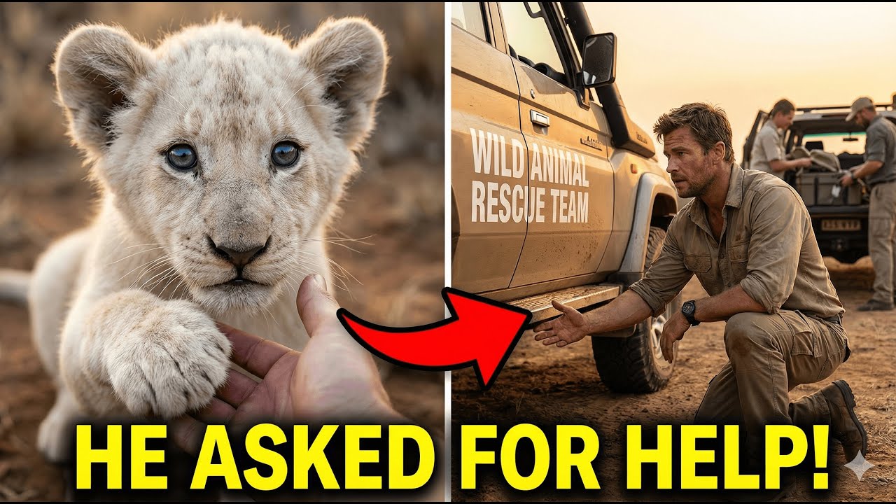 Man Rescues a White Baby Lion That Begged specifically for Help!