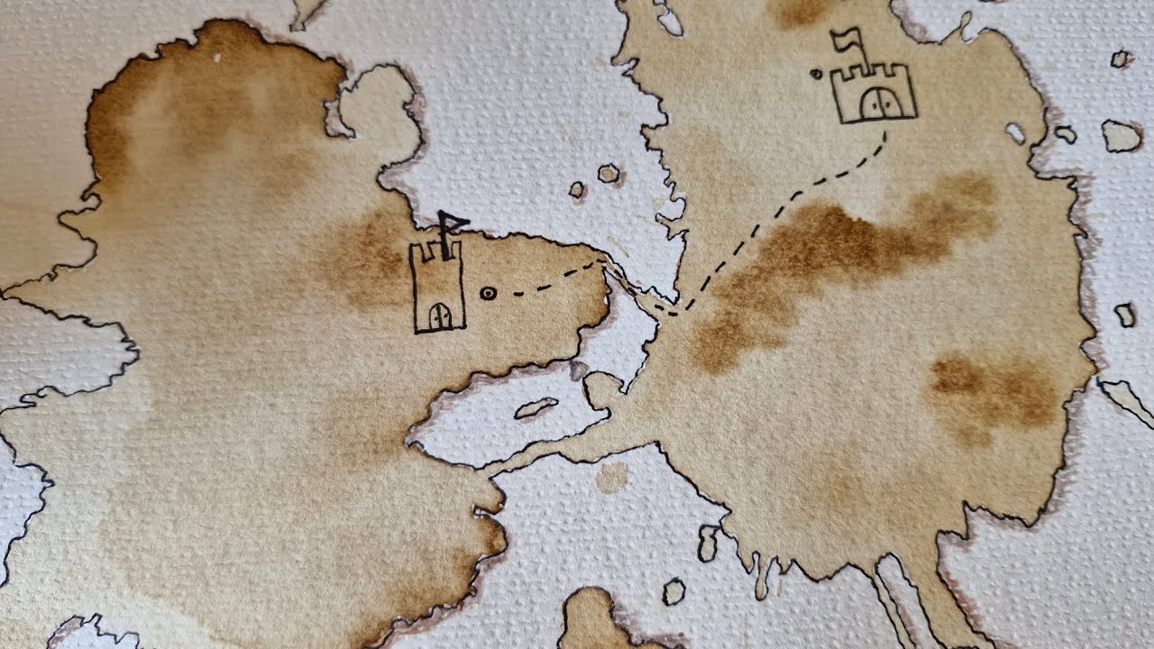 How to make ancient map easy and funny .