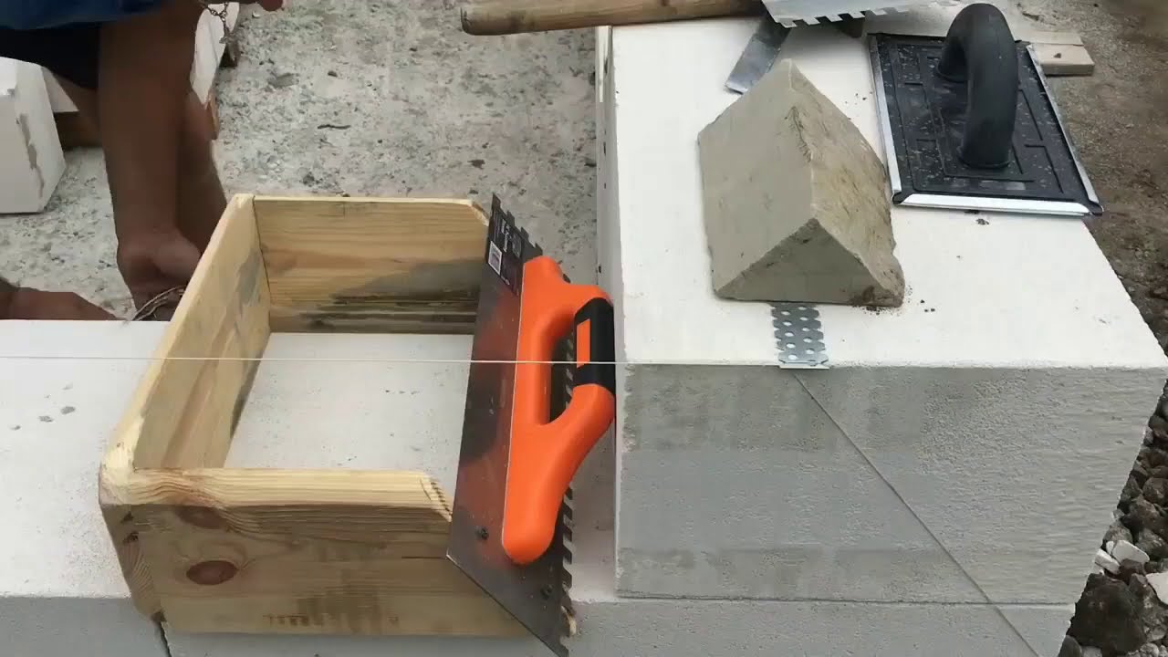 Укладкy газобетонa.gazablok terish