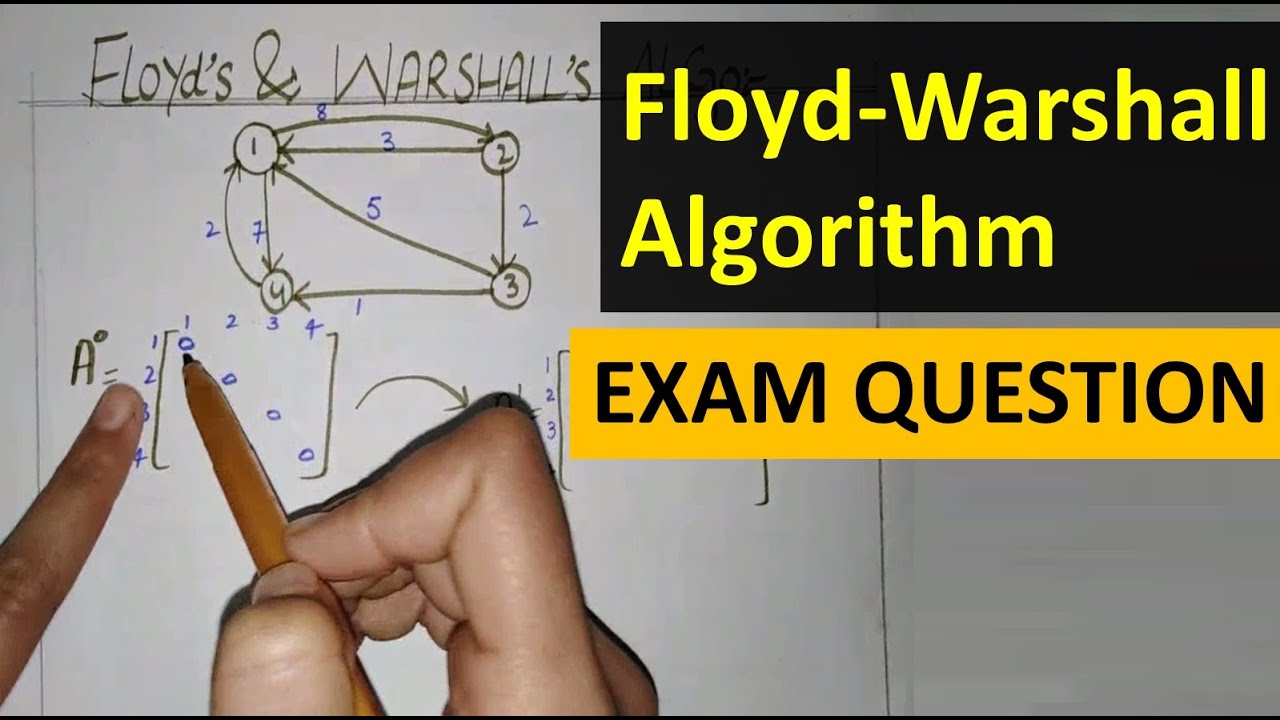 floyd warshall algorithm in hindi urdu, floyd warshall algorithm example, floyd's warshall algorithm