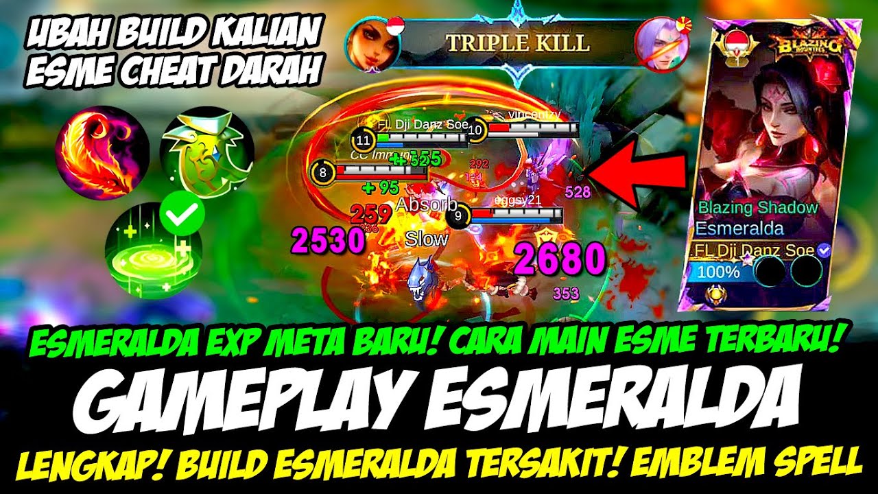 ESMERALDA EXP META BARU❗TIPS ITEM ESMERALDA DARAH PUTIH❗BUILD ESMERALDA TERSAKIT❗GAMEPLAY ESMERALDA