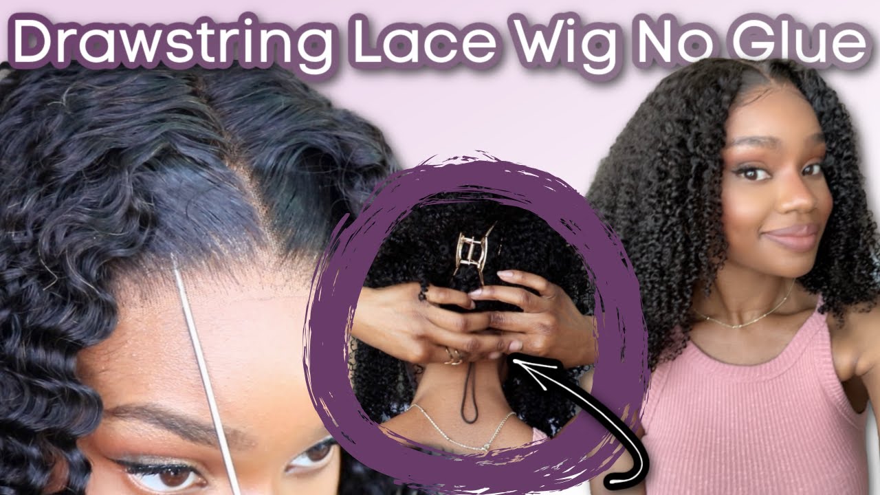 MUST WATCH! Drawstring Lace Wig, No Glue, No Spray, Natural Coily Pre-Everything Wig! | WowAfrican