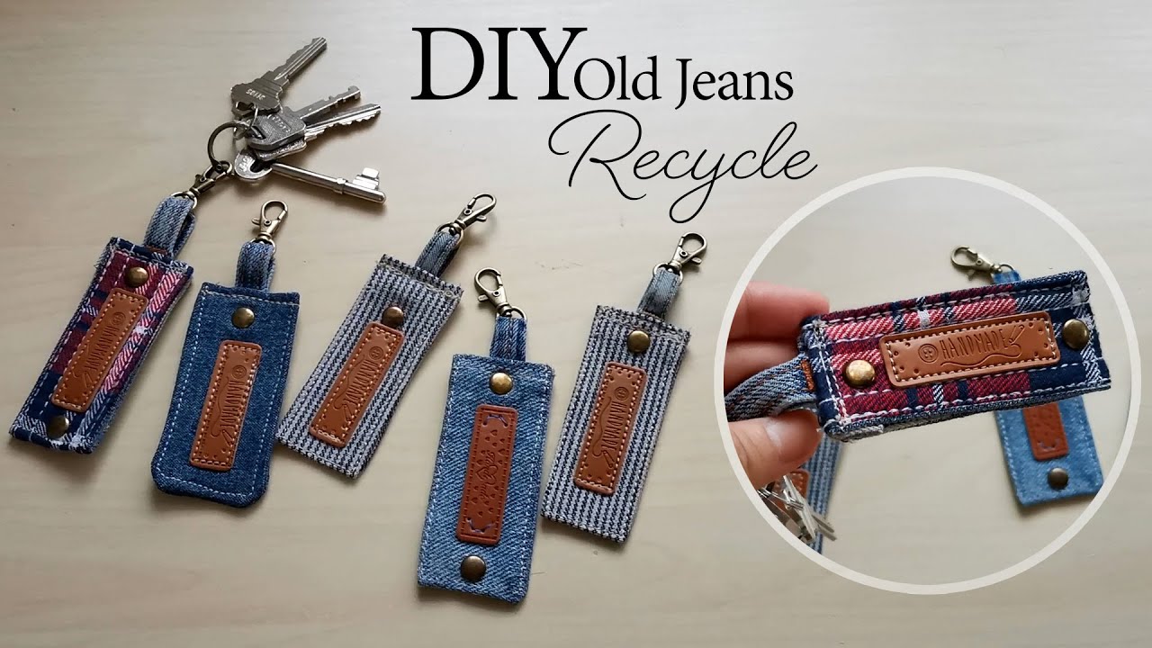 How to make a keychain holder from old jeans | Sewing Tutorial (ep201)