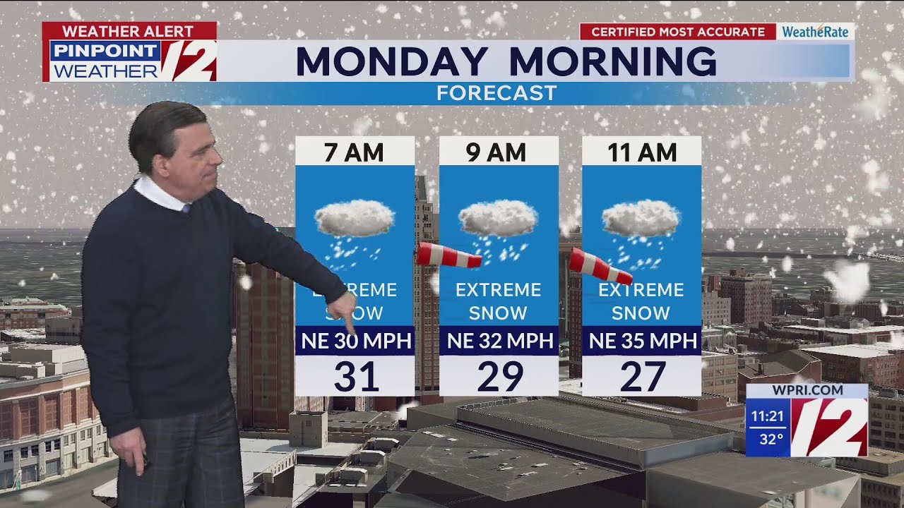 WPRI 12 Weather Forecast 2/22/26: Blizzard Intensifying Overnight-Monday AM
