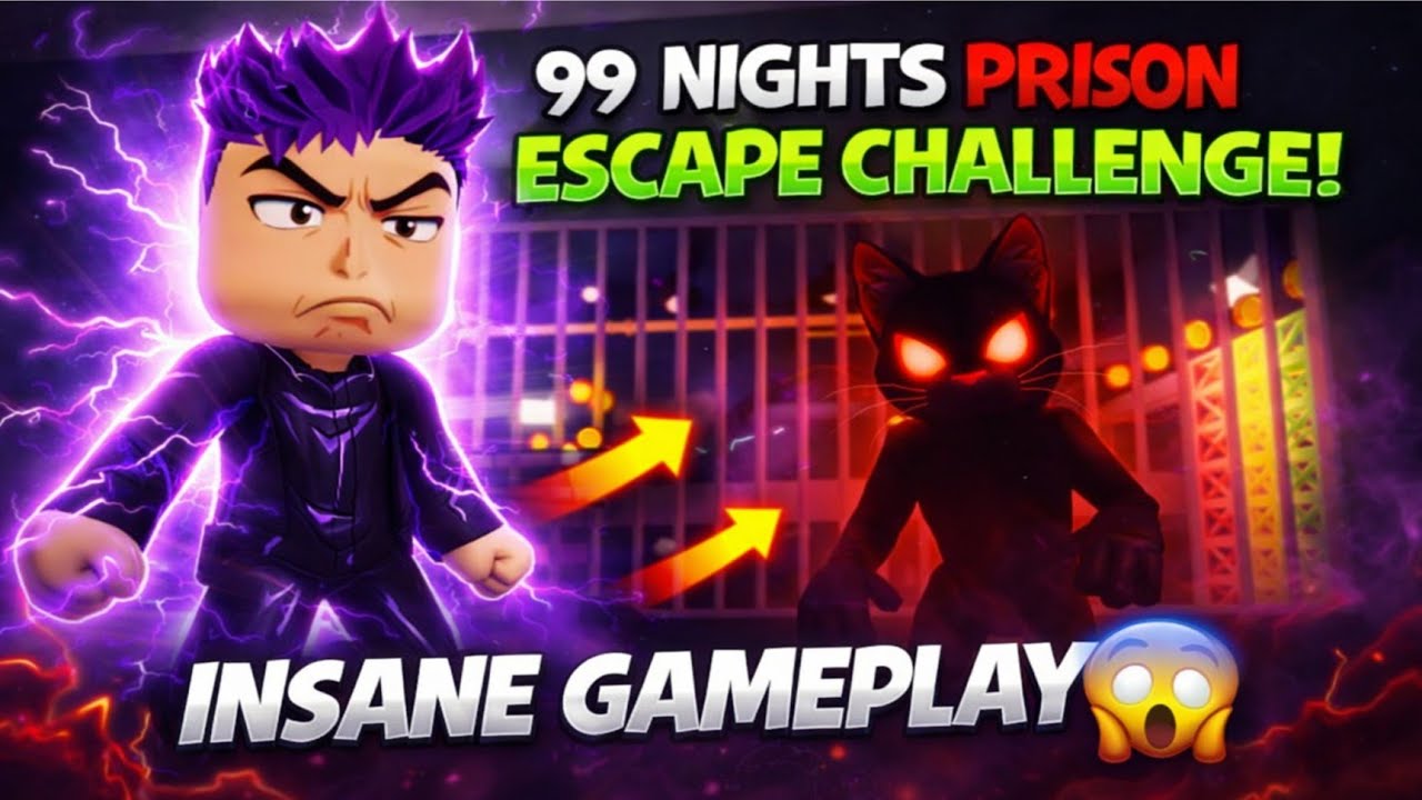 99 Nights in Forest Cat Prison Run! 🐱🌲 Scary Obby Escape Challenge