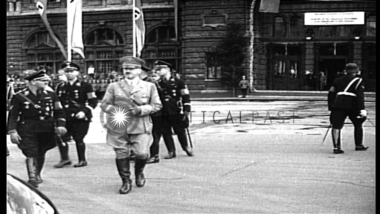 Hitler given city-wide welcome in Nuremberg as he arrives for the Nazi Pary Congr...HD Stock Footage