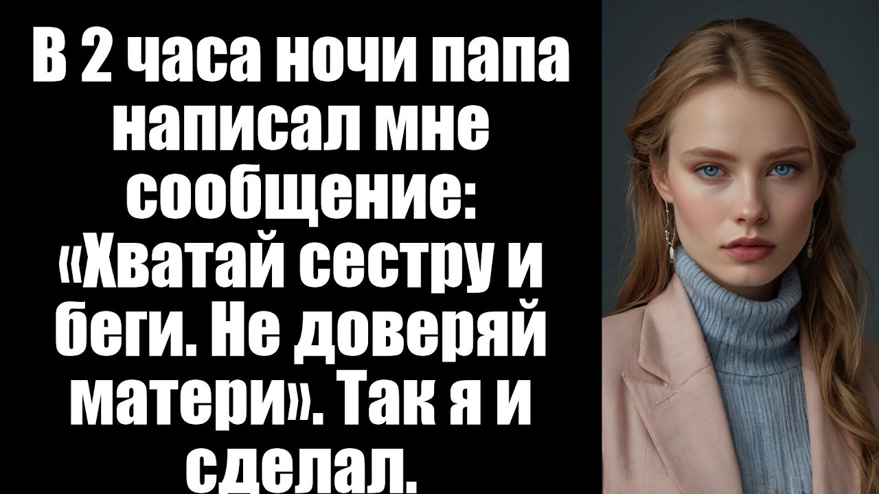 В 2 часа ночи папа написал мне сообщение: «Хватай сестру и беги. Не доверяй матери». Так я и сделал.