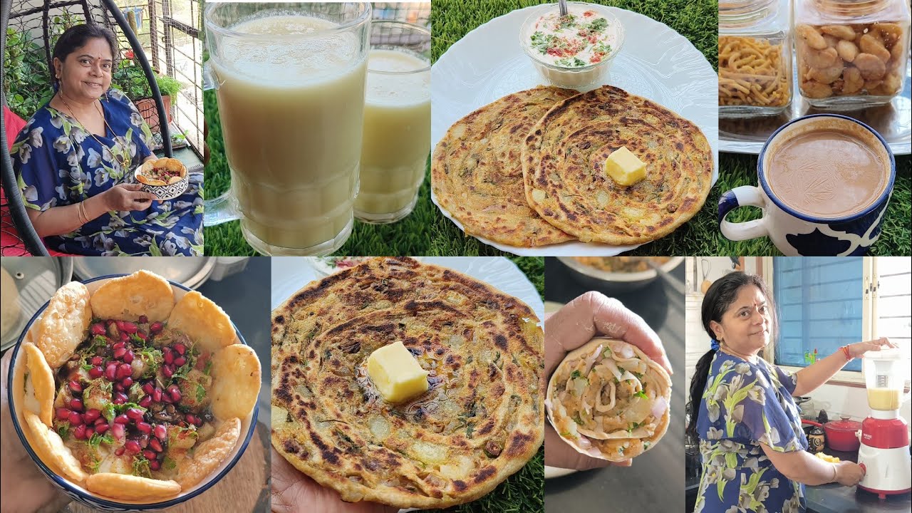 mehmano k liye khas Easy snacks for holi +Breakfast🍱 aloo laccha paratha🌺 papadi chaat🌺mosambi juice