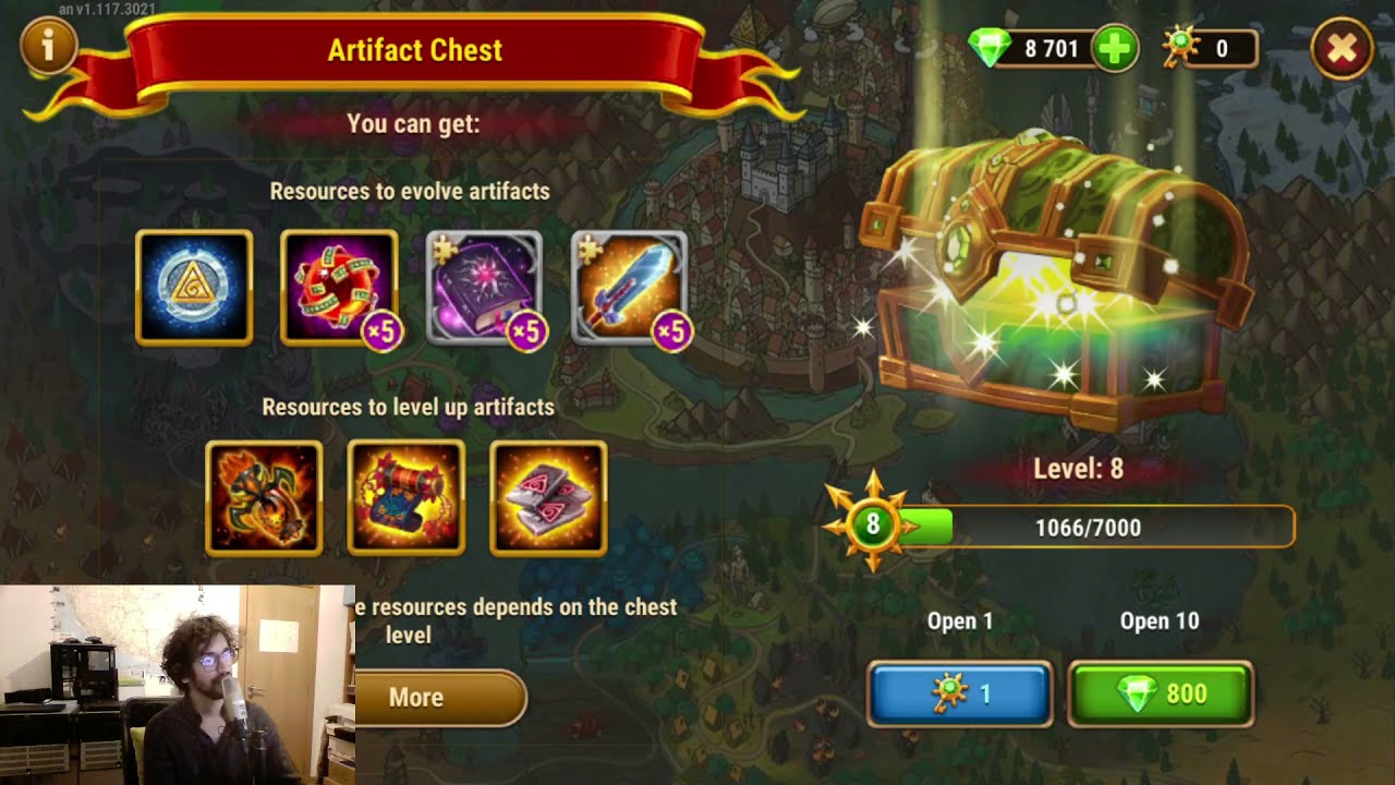 Hero Wars Mobile - Opening 306 Artifact Chests with keys!