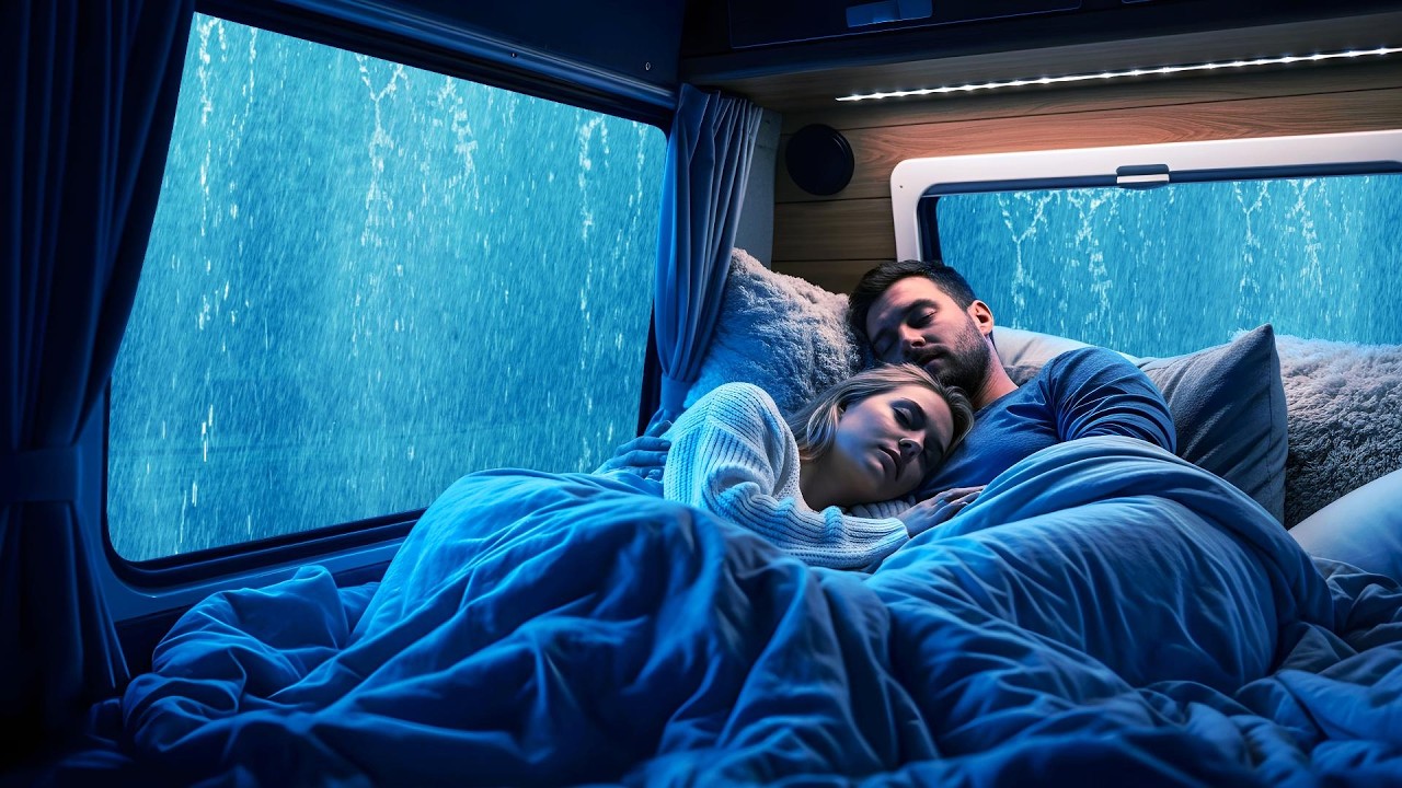 ⛈️Sleep Sounds🚗Loud Thunderstorm Warm Car Deep Relax