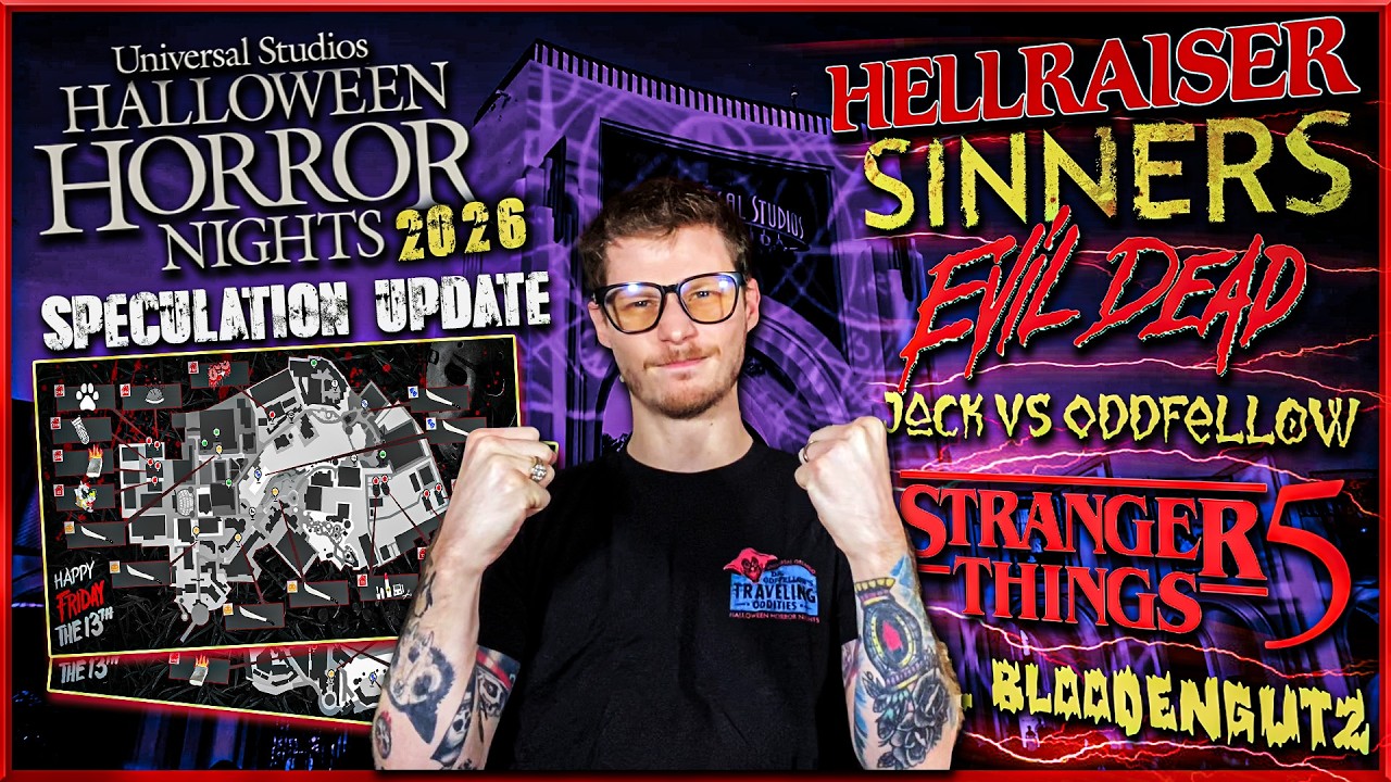 NOWA AKTUALIZACJA mapy spekulacyjnej Halloween Horror Nights 2026 (domy, strefy strachu i pokazy ...