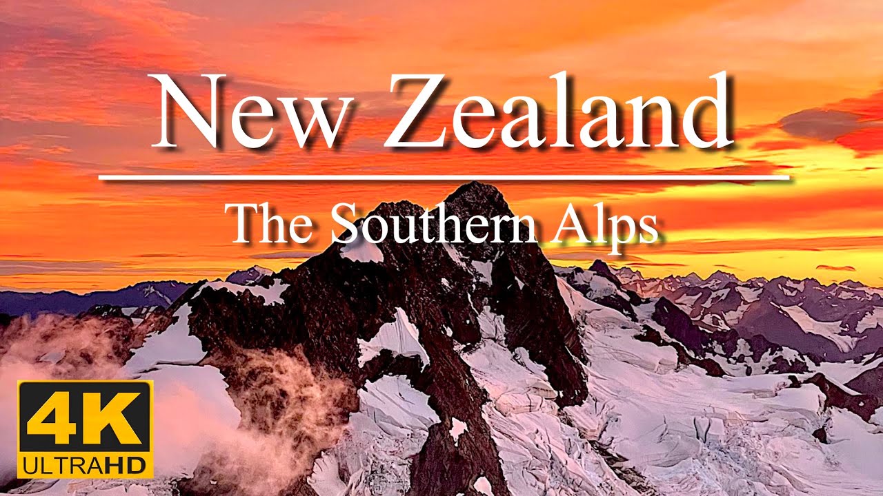 Scenic Relaxing Landscapes | New Zealand - The Southern Alps | 4K Drone Footage | Piano Music