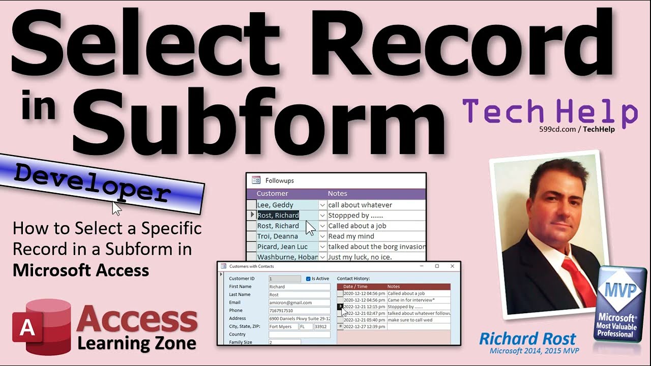How to Select a Specific Record in a Subform in Microsoft Access