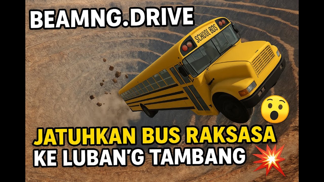 BeamNG.drive - Jatuhkan BUS Raksasa ke LUBANG TAMBANG Super Dalam! 😱
