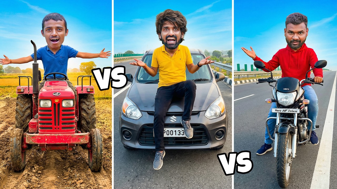 Car, Bike, Tractor Overnight Survival Challenge 😲😱 Telugu Adventures