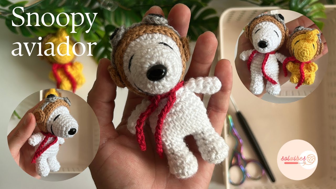 Snoopy aviador a crochet✨✨ | Amigurumi paso a paso 💗💗