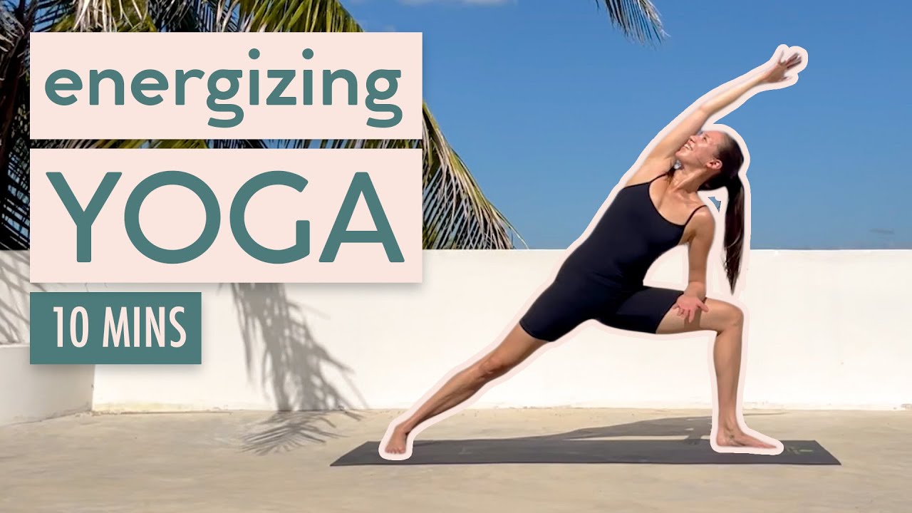 10 min ENERGIZING YOGA - No Equipment Travel Workout - Vacation Series - Advanced Yoga