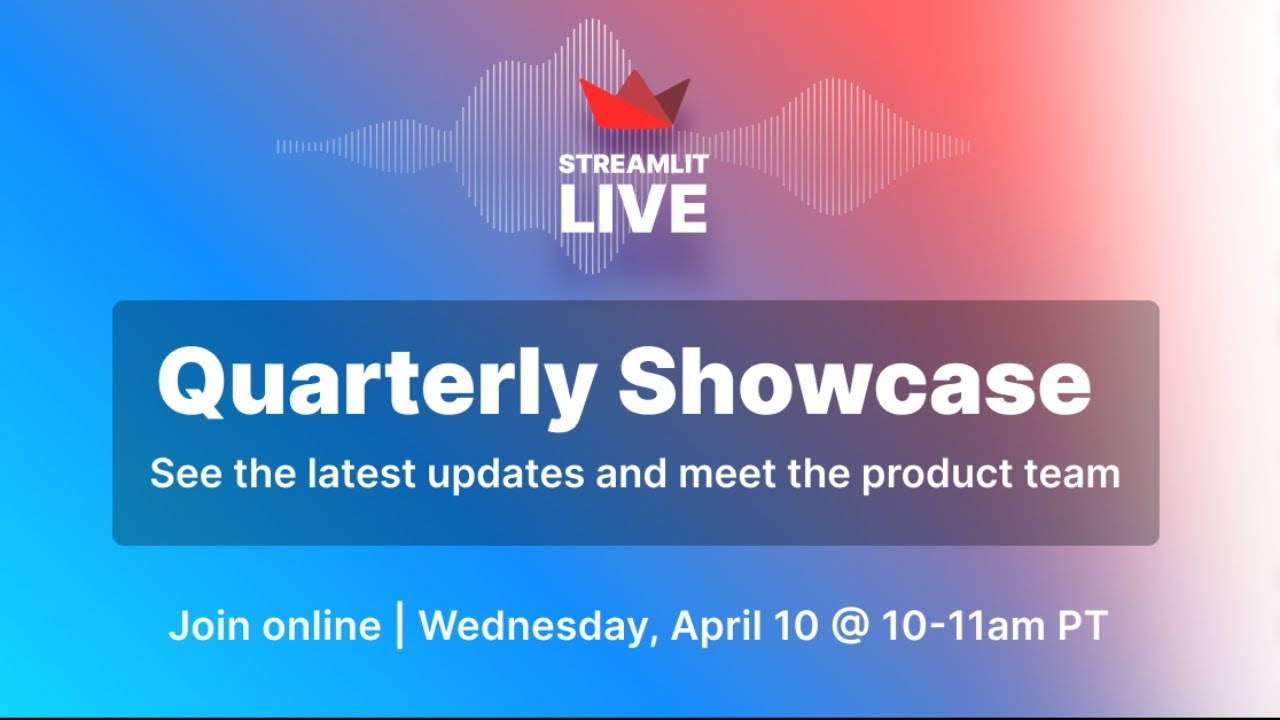 Streamlit Q1 Quarterly Showcase | April 10, 2024