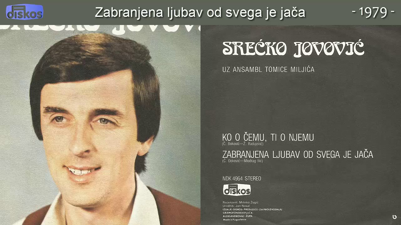 Srecko Jovovic - Zabranjena ljubav od svega je jaca - (Audio 1979)