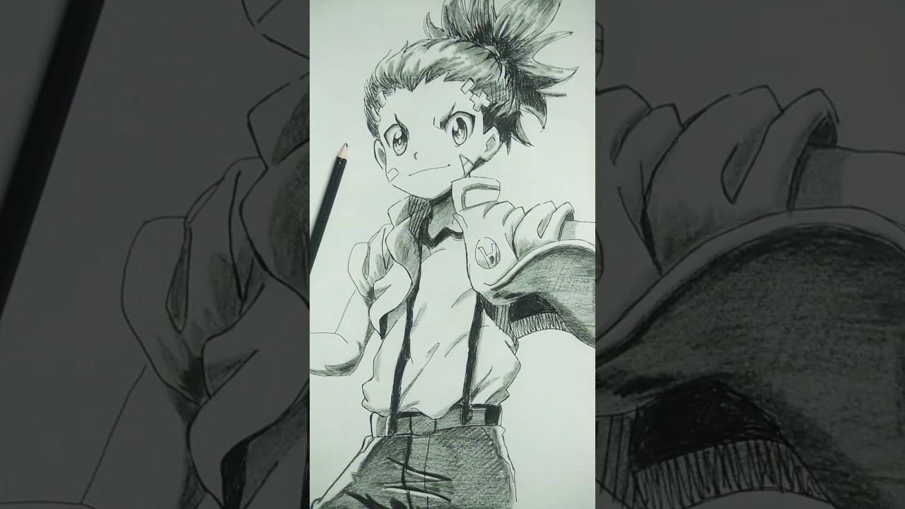 #drawing anime | Aiger Akabane | beyblade burst