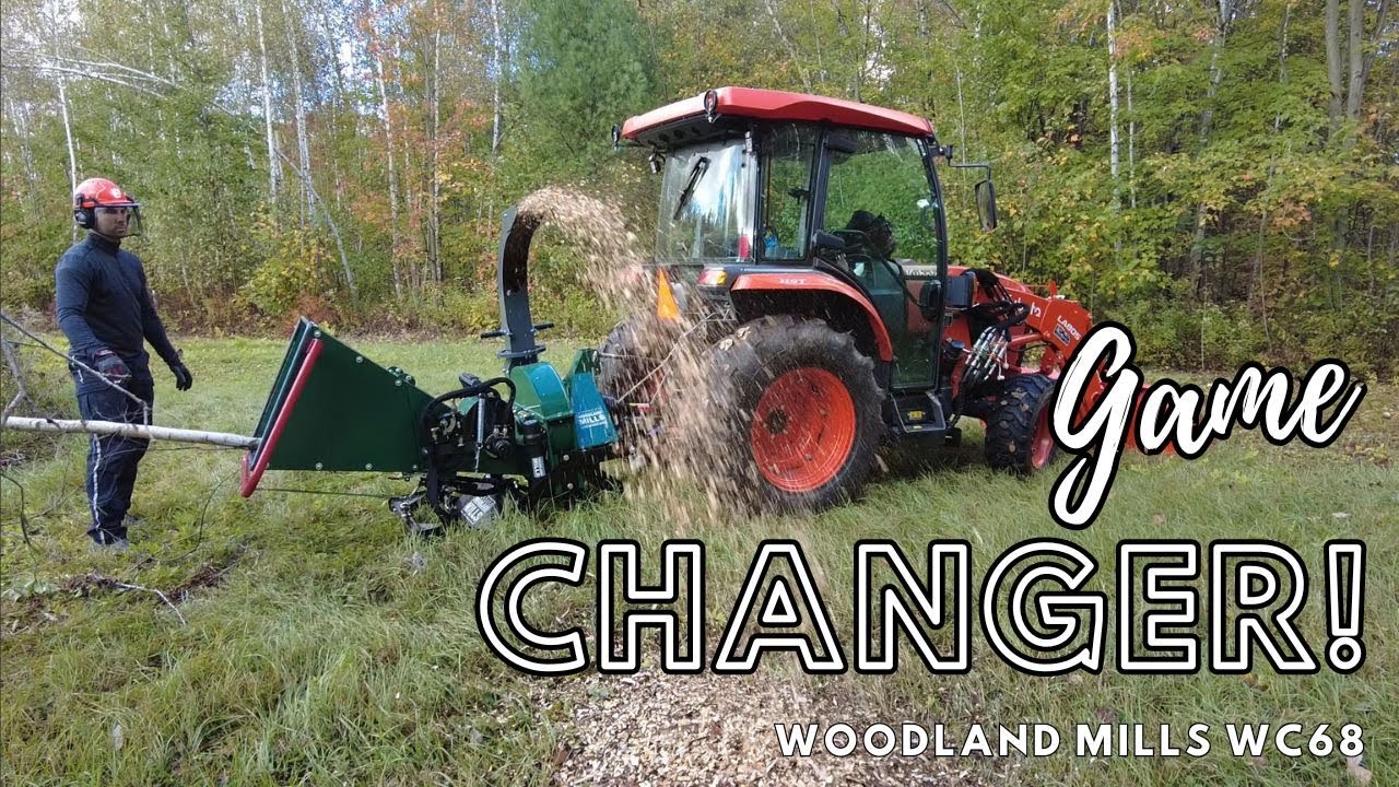 Wood Chipper behind the Kubota L4060 is a GAME CHANGER for our Farm!