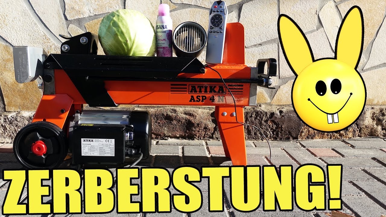 Experiment - Dinge mit dem BRENNHOLZSPALTER ZERSPALTEN!!! (4 Tonnen)