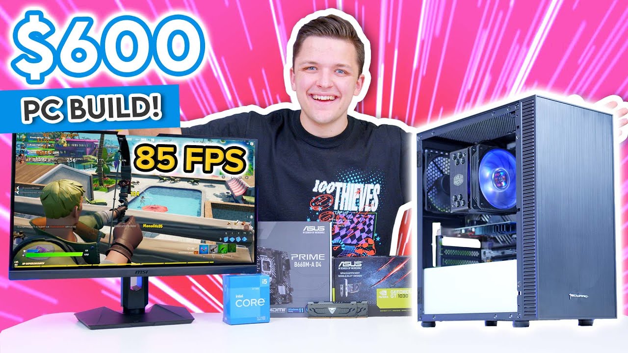 Best $600 Budget Gaming PC Build 2022! [Full Build Guide w/ 1080p Gaming Benchmarks!]