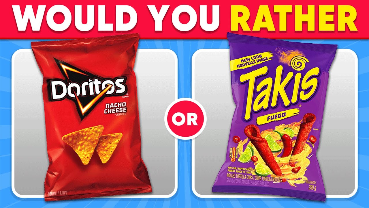 Would You Rather...? Snacks & Junk Food Edition 🍔🍭🍕 Food Quiz | Daily Quiz