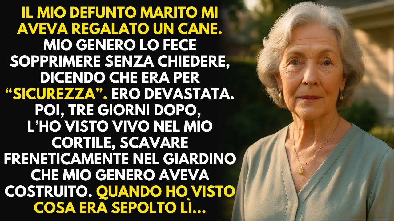 Mio genero fece sopprimere il cane di mio marito — poi lo trovai vivo che scavava nel mio giardino…