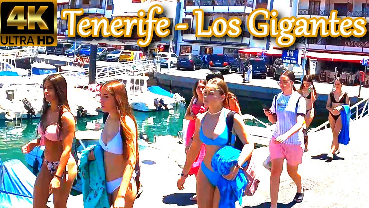 TENERIFE – LOS GIGANTES | Люди наслаждаются сказочной погодой ☀️ Порт и пляж ● май 2023 г.