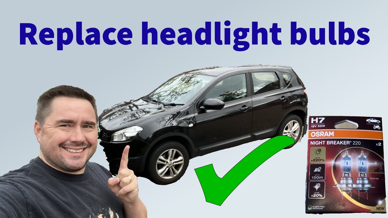 How to replace both headlight bulbs on Nissan Qashqai J10 (2007-2014 with halogen lights)