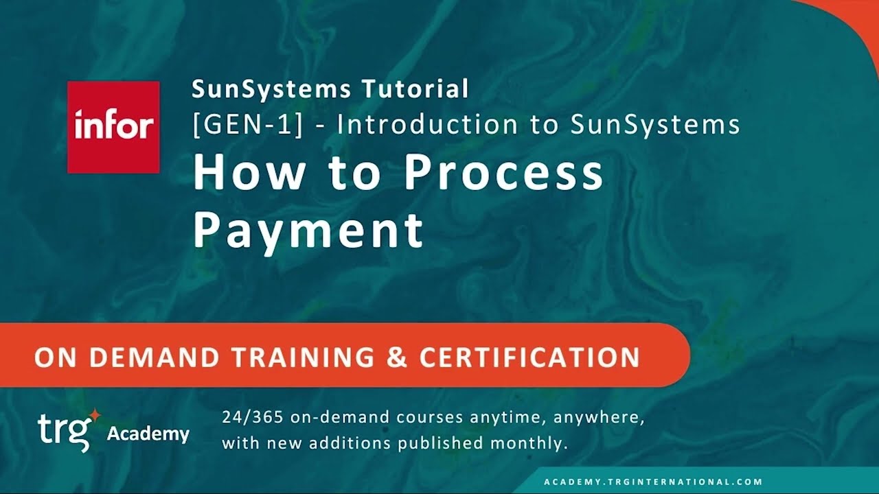 How to process payment using Payment Run function in SunSystems